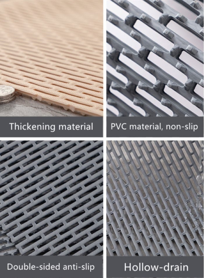 Kutis سجادة حمام مقاومة للانزلاق مكونة من قطعة واحدة من مادة PVC رمادية 60x40 سنتيمتر - Image 3