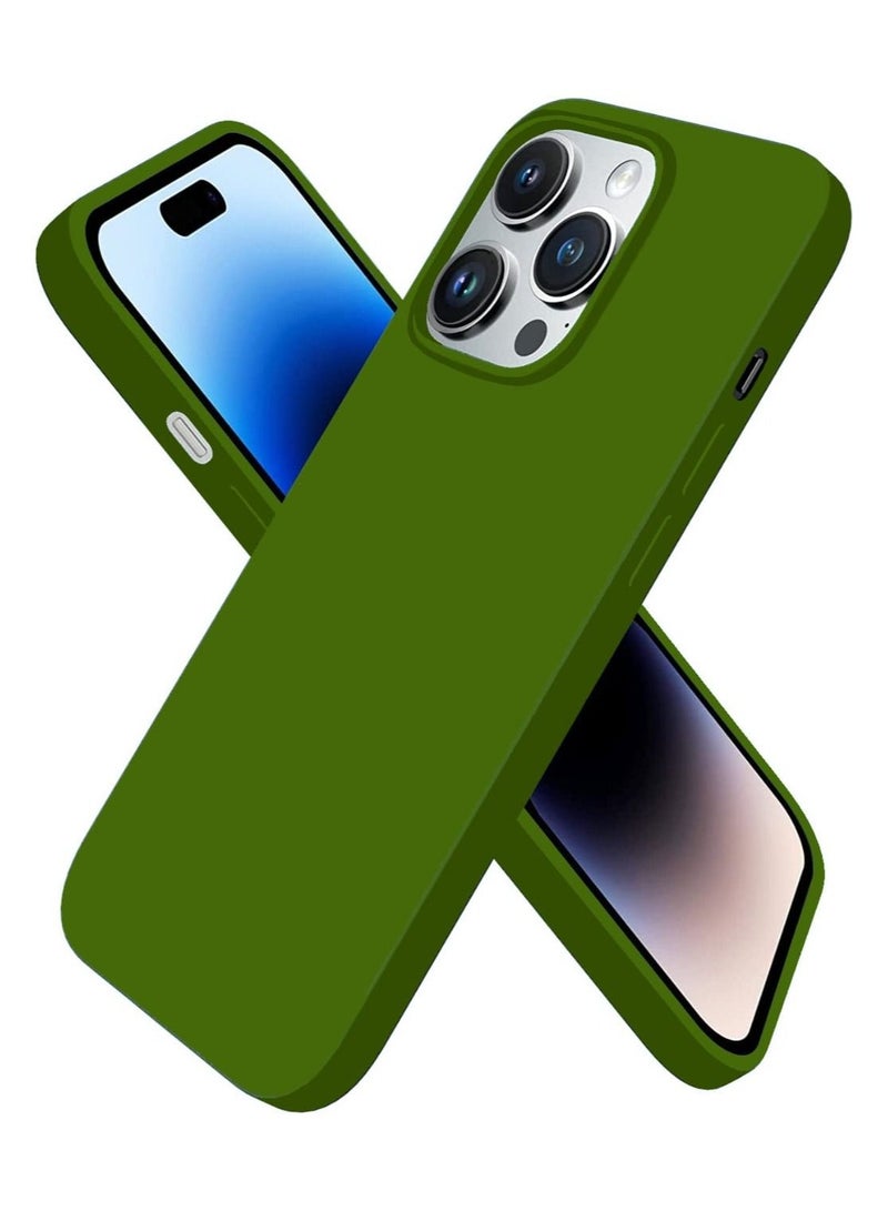 Delivus iPhone 14 Pro Max Case Silicone Cover Soft Liquid Gel Rubber Cover Anti Scratch Anti Fingerprint Anti Drop (Green) - Image 1