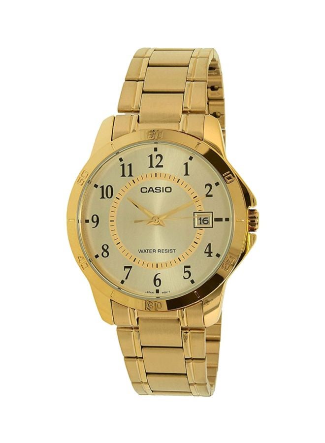CASIO Women Water Resistant Analog Watch LTP V004G 9B - 35 mm - Gold - Image 1