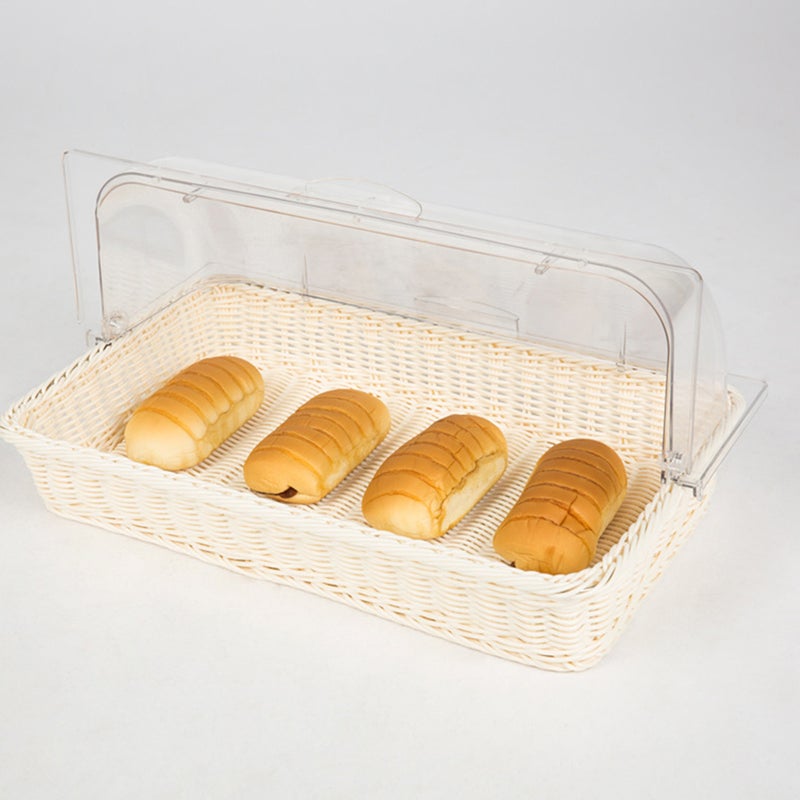 1pc Imitation Rattan Woven Basket Bread Basket Food Storage Basket for Bakery - Image 3