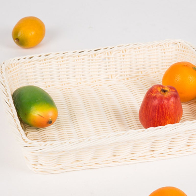 1pc Imitation Rattan Woven Basket Bread Basket Food Storage Basket for Bakery - Image 2