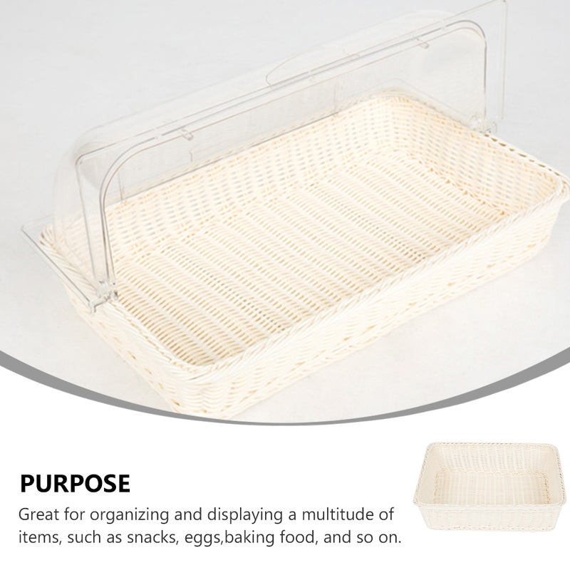 1pc Imitation Rattan Woven Basket Bread Basket Food Storage Basket for Bakery - Image 5
