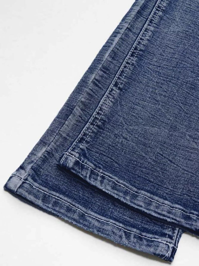 Flamingals Mid Rise Skinny Jeans for Women Trendy Wash Stretchy Butt Lifting Western Jeans with Pocket Back Charcoal Blue XL - Image 5