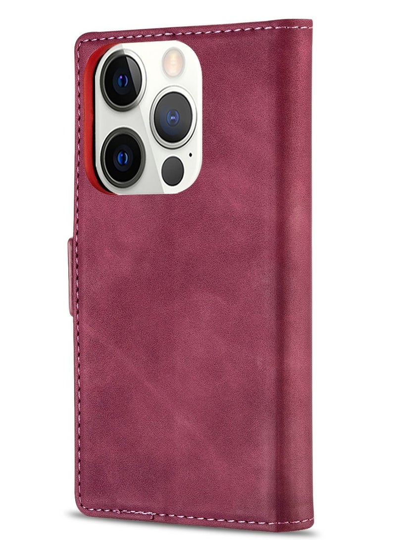 Suteni Flip Cover Leather Protective Hidden Card Slots Phone Case for iPhone - Image 2