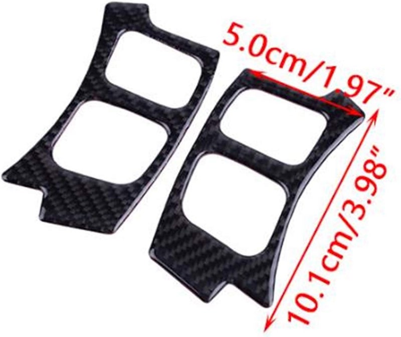 QASULER Carbon Fiber Steering Wheel Button Cover Trim - Image 2