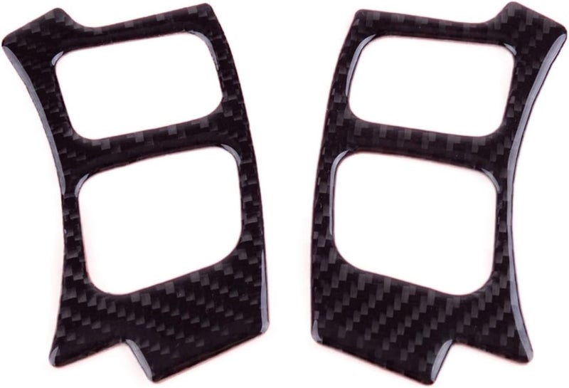 QASULER Carbon Fiber Steering Wheel Button Cover Trim - Image 1