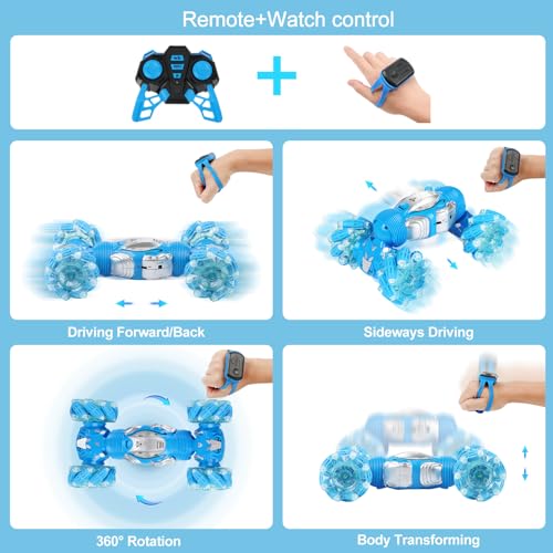 BEMITON Boys Aged 6-12 Birthday Gift Ideas- Gesture Sensing RC Stunt Car Toy for Kids, Hand-Controlled 2.4Ghz Remote Control Twist Cars, 4WD All-Terrain Off-Road Vehicle - Image 3