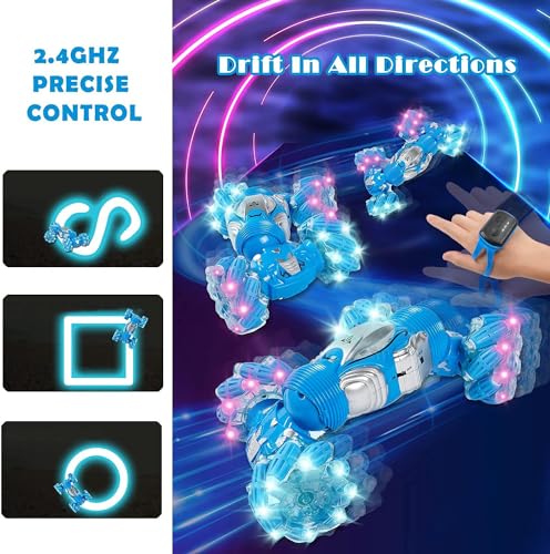 BEMITON Boys Aged 6-12 Birthday Gift Ideas- Gesture Sensing RC Stunt Car Toy for Kids, Hand-Controlled 2.4Ghz Remote Control Twist Cars, 4WD All-Terrain Off-Road Vehicle - Image 2