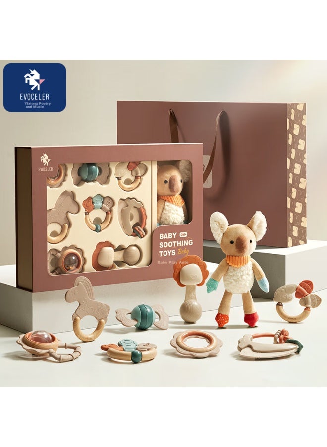 Evoceler Baby Toy Baby Rattle Teether Soothing Doll Newborn Gift Box Full Moon Gift New Year Gift - Image 1