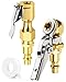 fccairms 2Pack Locking Air Chuck 14 FNPT Closed Flow Clip On Air Chuck Quick Connect Pure Brass Tire Chucks - Image 2