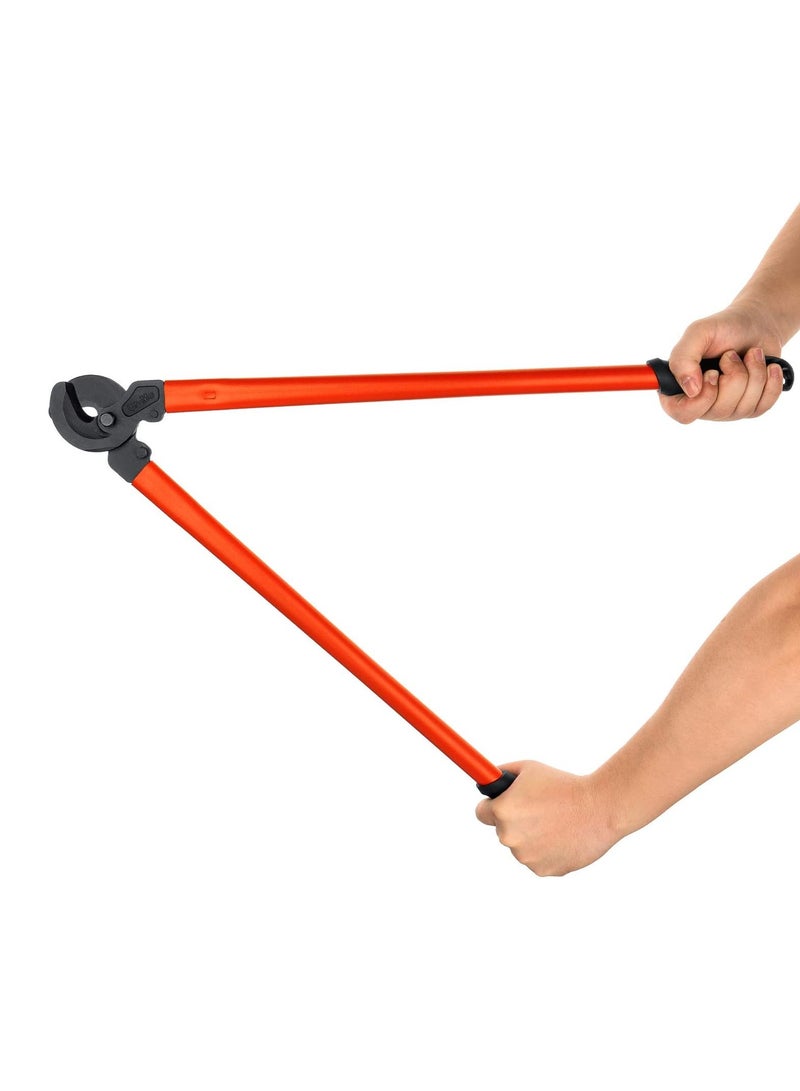 Jetech 24'' Cable Cutter, Labor-Saving Long Arm Cable Shears, Ergonomic Designed Cable Cutter with PVC Soft Handle, 24-Inch High Leverage Cable Cutter for 240mm²/φ17mm Copper and Aluminum Cables - Image 5