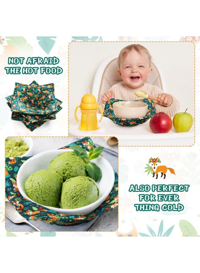 Cunhill Cotton Microwave Bowl Holders Bowl Hot Pads Heat Resistant Bowl Potholders Multipurpose Holders Quilted Bowl Cozy for Soup Bowl Hot Pads Kitchen Supply (Green, Fox Style) - Image 4