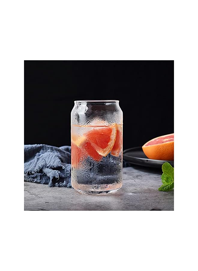 PROMASS Cans,  Can Shaped Glass Glass Cups Transparent Water Cup Juice Drink Cup Drinking Cups with Straw for Water and Mixed Drink for Any Drink and Any Occasion ( 500 Ml ) - Image 4