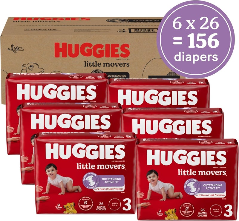 HUGGIES حفاضات هاجيز ليتل موفرز للأطفال حجم 3 - Image 2