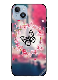 Protective Case Cover For Apple iPhone 14 Plus Butterfly In Flower Ring