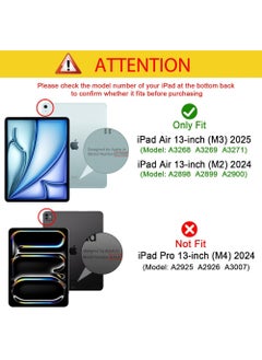 Rock Pow Case For iPad Air 13 inch M3 2025/Air 13 inch M2 2024,iPad Air 13 Case with Pencil Holder,Powerful Magnetic Attachment, Slim Trifold Stand Case, Auto Wake/Sleep, Durable Protection For iPad Air 13 2025/ 2024  - Image 2