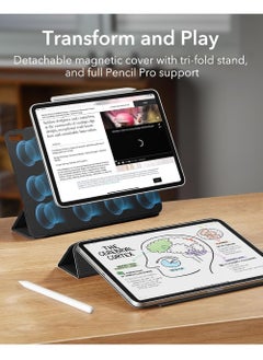Rock Pow Case For iPad Air 13 inch M3 2025/Air 13 inch M2 2024,iPad Air 13 Case with Pencil Holder,Powerful Magnetic Attachment, Slim Trifold Stand Case, Auto Wake/Sleep, Durable Protection For iPad Air 13 2025/ 2024  - Image 3