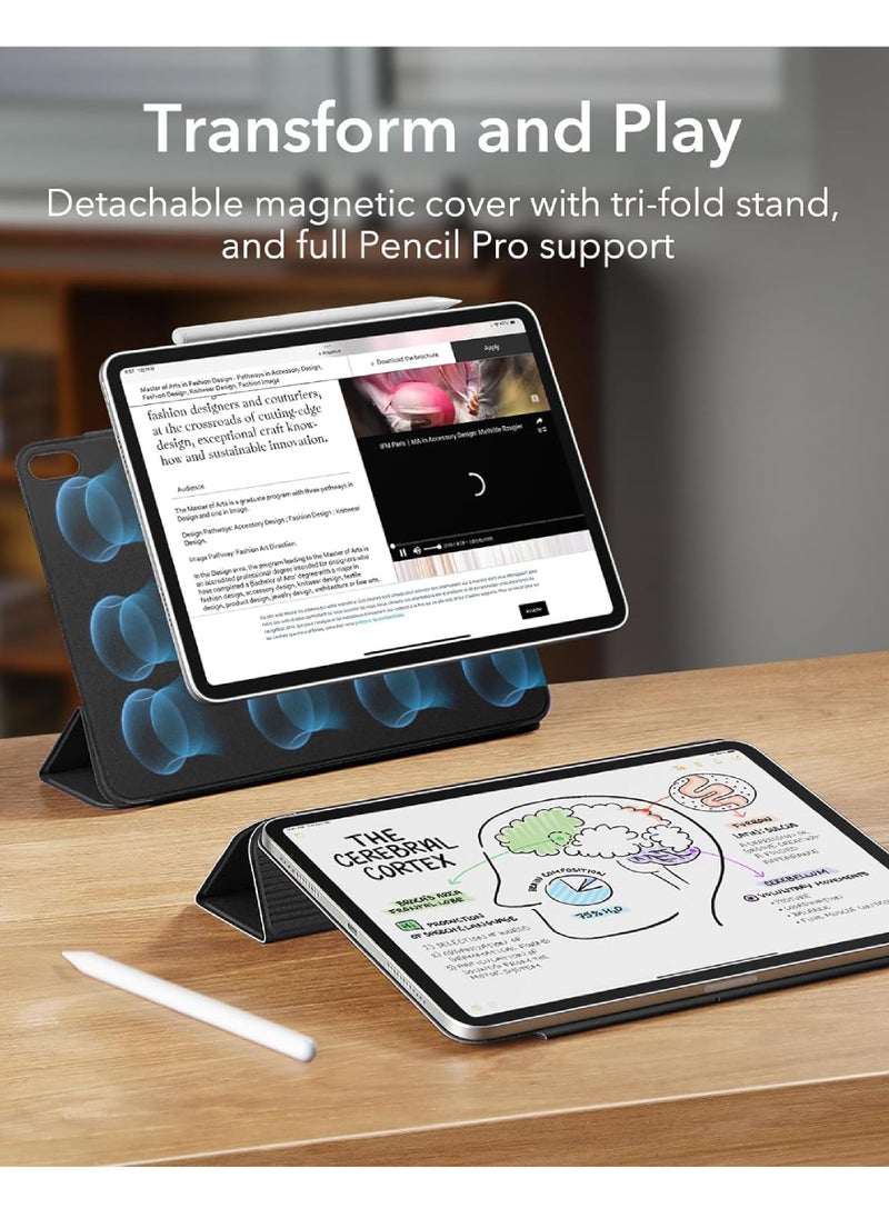 Rock Pow Case For iPad Air 13 inch M3 2025/Air 13 inch M2 2024,iPad Air 13 Case with Pencil Holder,Powerful Magnetic Attachment, Slim Trifold Stand Case, Auto Wake/Sleep, Durable Protection For iPad Air 13 2025/ 2024  - Image 3