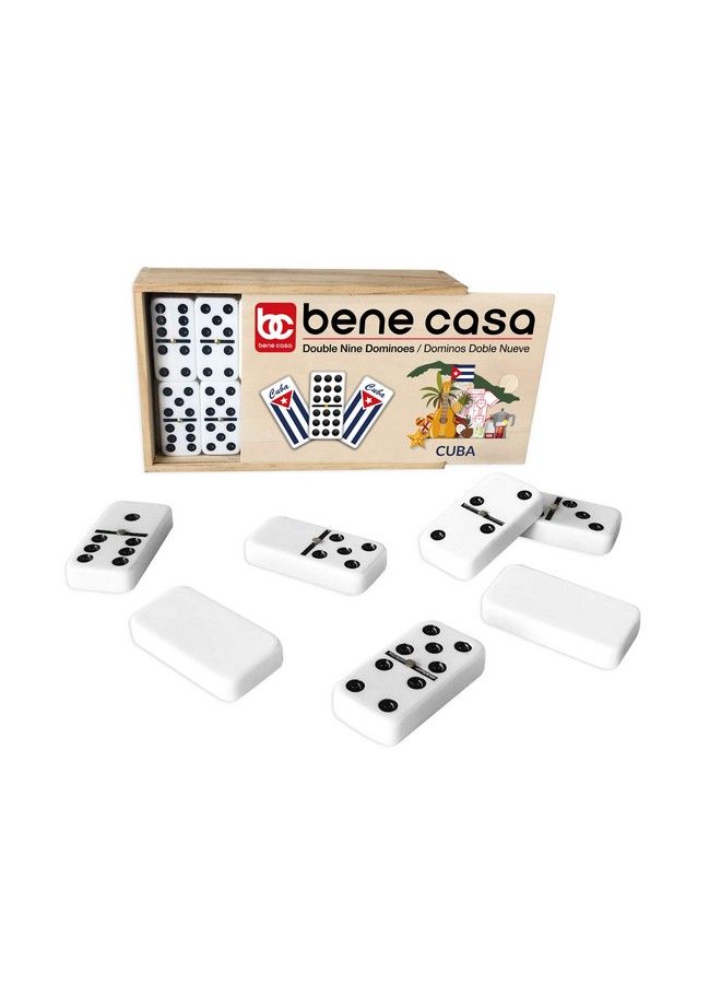 Bene Casa Cuban Flag Design Double Nines Dominoes Set (55 Dominoes) Ideal For 210 Players Includes Wooden Storage Box - Image 4