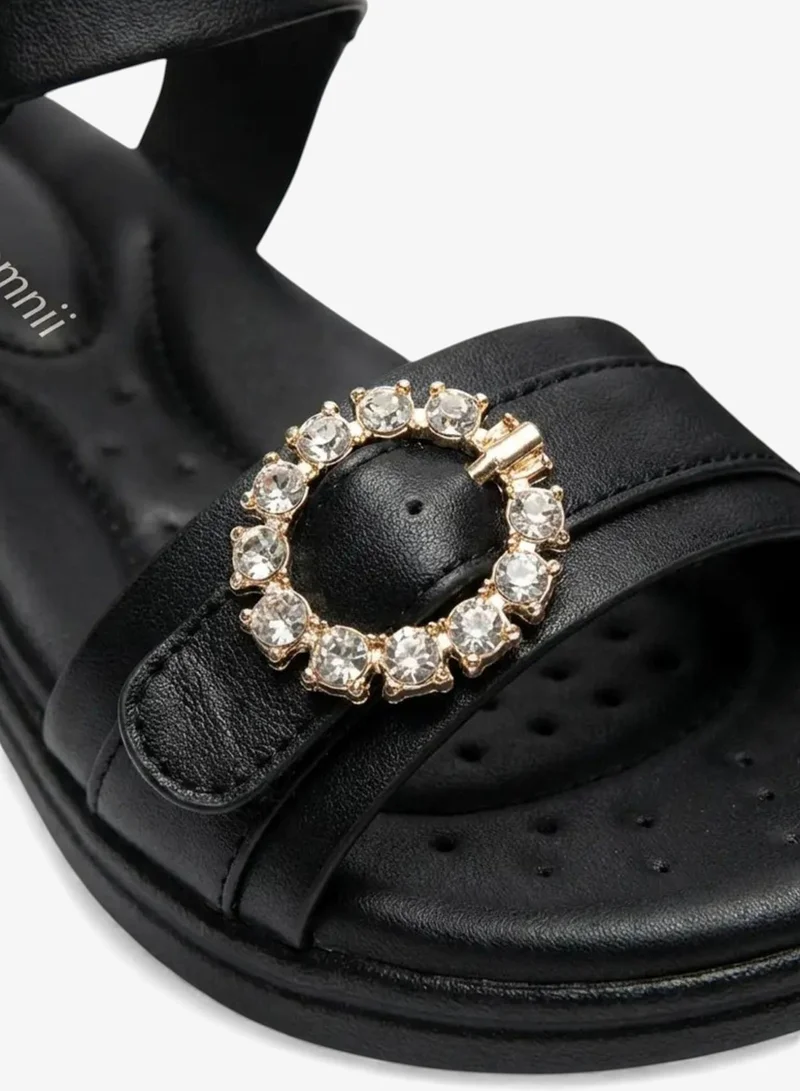 Geoomnii Black Women’s Sandals with Back Strap – Comfortable, Stylish & Secure Fit for Women | Best Price UAE