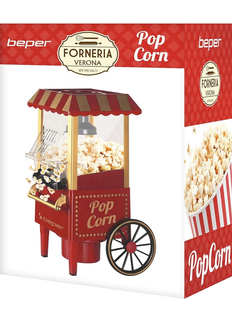 ELTRAZONE Retro Popcorn Machine – Red/Gold Popcorn Maker with Durable Acrylonitrile Butadiene Styrene (ABS) Construction  - Image 5