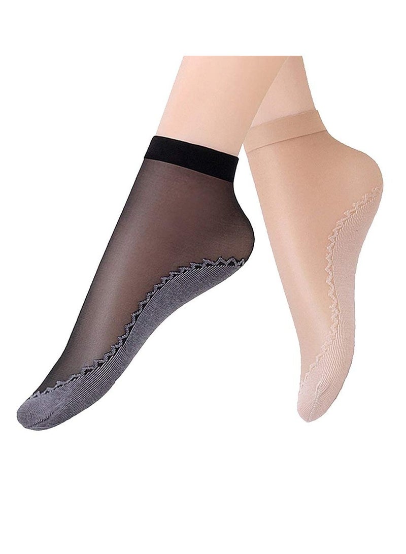 Barakah Ankle Nylon Silky Socks 10 Pairs Ankle Nylon Stockings, High Soft Crystal Silky Hosiery, for Women, Girls - Image 1