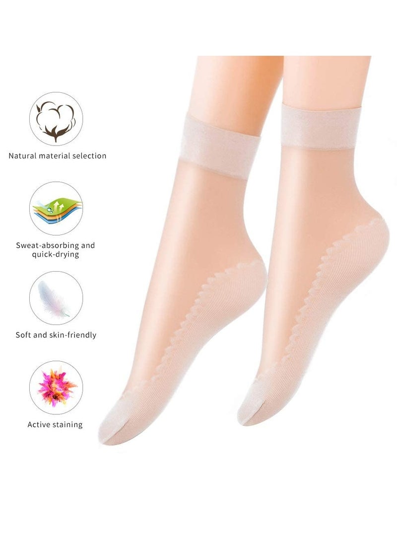 Barakah Ankle Nylon Silky Socks 10 Pairs Ankle Nylon Stockings, High Soft Crystal Silky Hosiery, for Women, Girls - Image 2