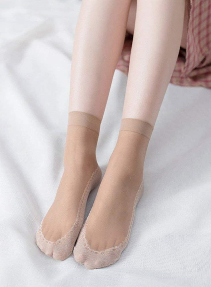 Barakah Ankle Nylon Silky Socks 10 Pairs Ankle Nylon Stockings, High Soft Crystal Silky Hosiery, for Women, Girls - Image 5