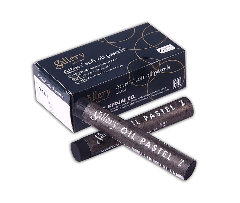 MUNGYO GALLERY SOFT OIL PASTELS SET OF 6 SINGLE COLOR-BLACK - Image 4