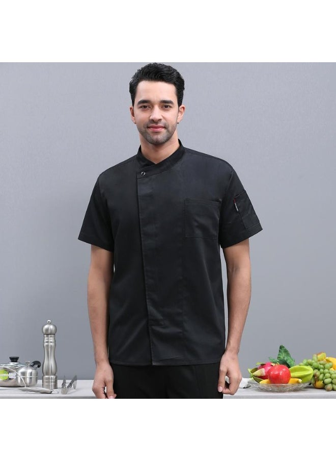 NIBEMINENT Summer Hotel Kitchen Clothes Men's Western Restaurant Chef Jacket Restaurant Cook Uniform Bakery Bake Cafe Waiter Work Shirt  - Image 1