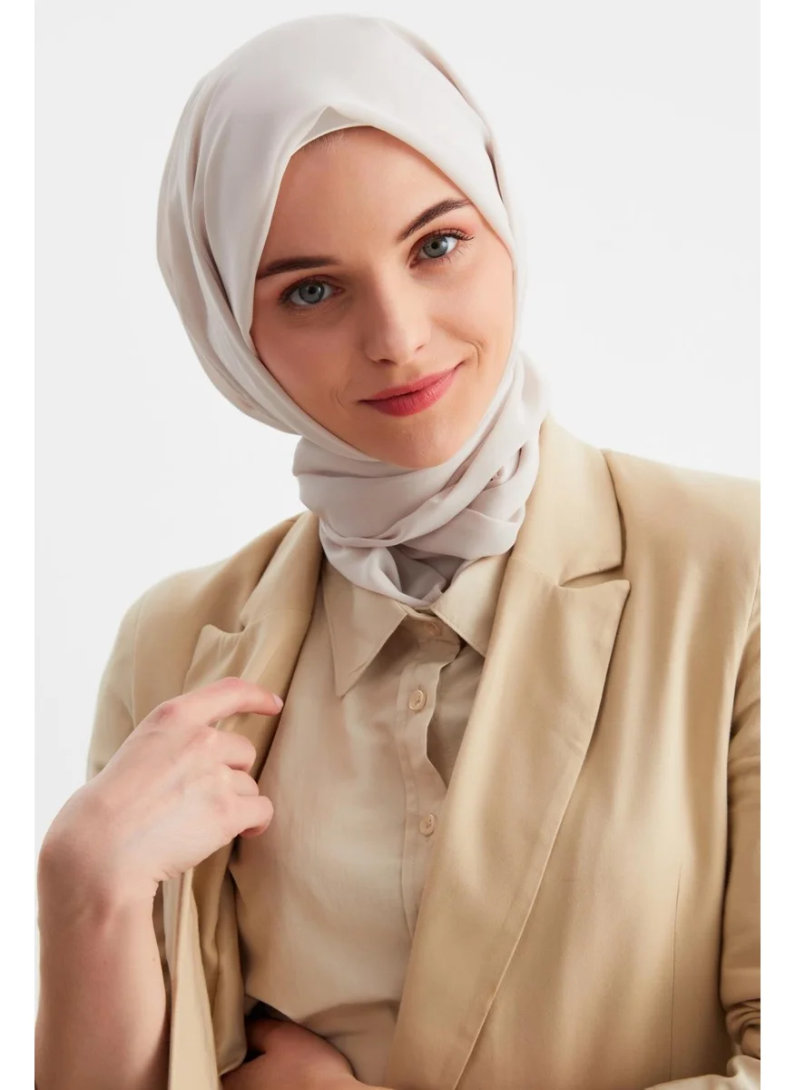Butikgiz Beige Women's Hijab Hijab Ready Made Multi Chiffon Silky Shawl - Comfortable, Soft, Extra Light