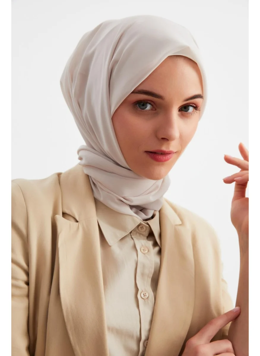 Butikgiz Beige Women's Hijab Hijab Ready Made Multi Chiffon Silky Shawl - Comfortable, Soft, Extra Light