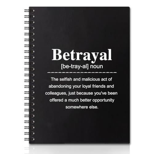 QYUVK Betrayal Definition Hardcover 160 Pages Blank Spiral Notebooks, Employee Appreciation Gift, Leaving Going Away Gifts for Coworker Colleagues, Thank You Gift for Coworker, New Job Gifts - Image 1