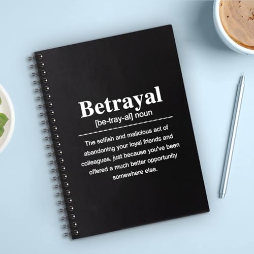 QYUVK Betrayal Definition Hardcover 160 Pages Blank Spiral Notebooks, Employee Appreciation Gift, Leaving Going Away Gifts for Coworker Colleagues, Thank You Gift for Coworker, New Job Gifts - Image 4