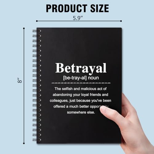 QYUVK Betrayal Definition Hardcover 160 Pages Blank Spiral Notebooks, Employee Appreciation Gift, Leaving Going Away Gifts for Coworker Colleagues, Thank You Gift for Coworker, New Job Gifts - Image 2