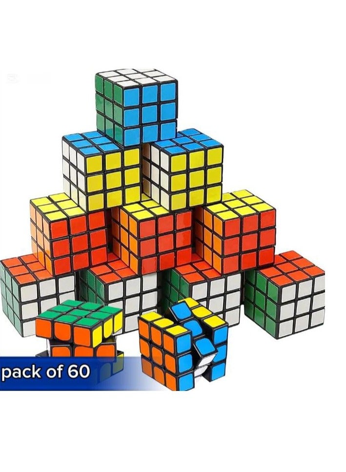 60-Pack Mini Magic Cube Puzzle Toys – Party Favors for Kids, Birthday Gifts, Stress Relief Toys, Goody Bag Fillers, Classroom Rewards, and School Prizes  - Image 1