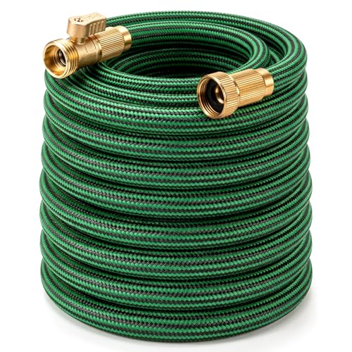 EOOIO NON-EXPANDABLE Garden Hose 50 ft, Heavy Duty Flexible Water Hose, Kink Resistant Lightweight Hybrid Hose with Durable Fabric Skin, Leakproof Hose Male to Female Fittings - Image 1