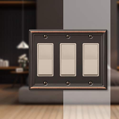 Amerelle 149RRRDB Chelsea Wallplate, 3 Rocker, Steel, Aged Bronze, 1-Pack - Image 3