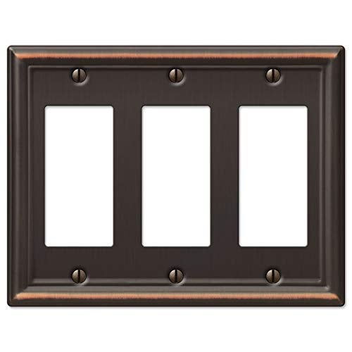 Amerelle 149RRRDB Chelsea Wallplate, 3 Rocker, Steel, Aged Bronze, 1-Pack - Image 1