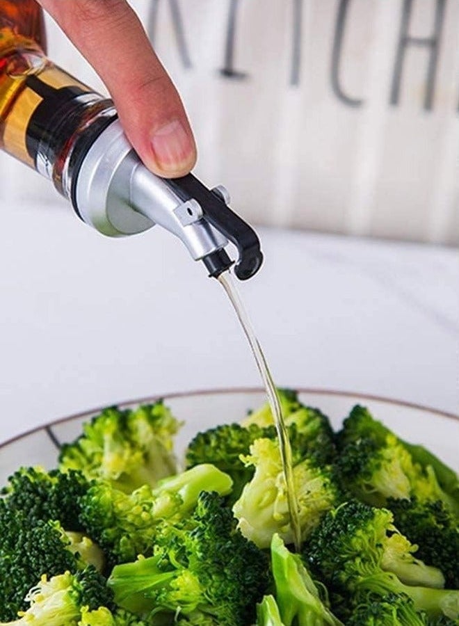 Large Glass Oil Set 2 Pieces Stainless Steel Oil And Vinegar Dispenser Set Kitchen Oil And Vinegar Set Olive Oil Bottle Cooking Oil Dispenser Glass Multi-use Oil Pen 580 ml - Image 3