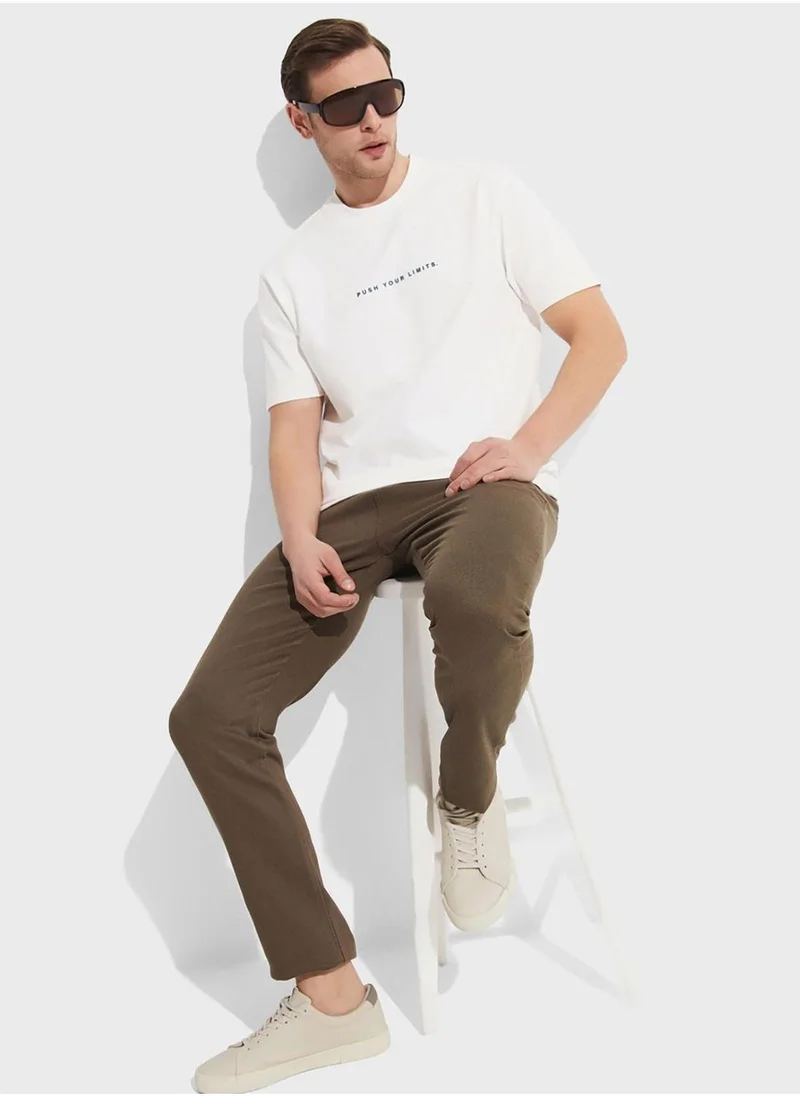 جون Printed Crew Neck T-Shirt
