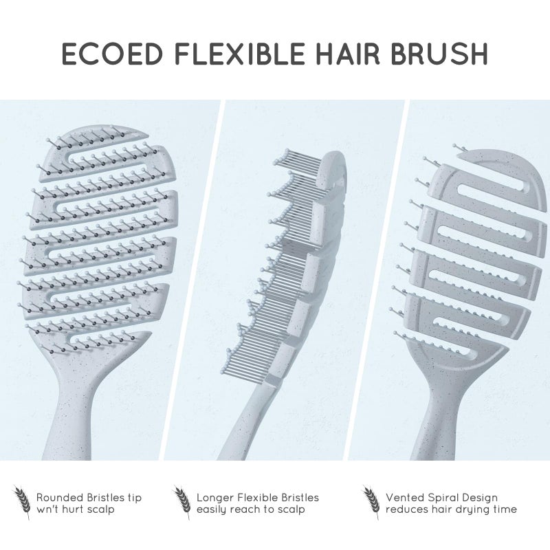 Ecoed Detangler Hairbrush, Vented Detangling Brush for Straight, Wavy, Curly and Fine Hair, Quick Smoothing for Women and Men, Eco-Friendly & Sustainable Material (Pink) - Image 4