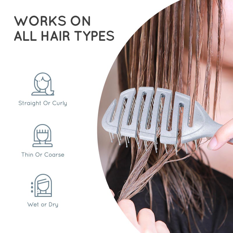 Ecoed Detangler Hairbrush, Vented Detangling Brush for Straight, Wavy, Curly and Fine Hair, Quick Smoothing for Women and Men, Eco-Friendly & Sustainable Material (Pink) - Image 5