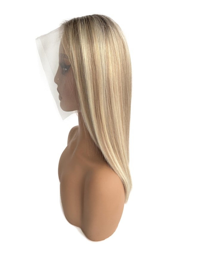 Smartinnov Blonde Balayage Human Hair Bob Wigs 13x6 HD Transparent Lace Front Short Blunt Cut Bob Wig Ash Brown to Blonde Highlight Glueless Pre Plucked with Baby Hair for Women - Image 3