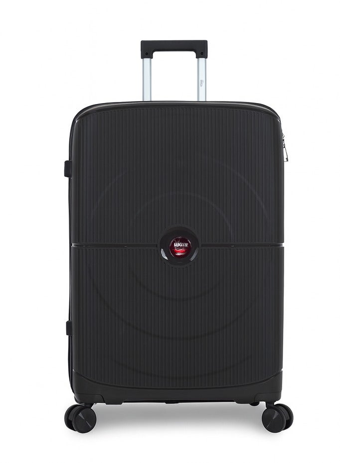 MNUK PREMIO Set of 3 Luggage| Polypropylene (PP) Hardside Luggage Trolley|Double 360° 4 Wheeler| Cabin-20 Inch, Medium- 24 Inch, Large-28 Inch|Black - Image 3