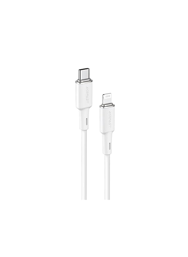 ACEFAST USB-C to Lightning Zinc Alloy Silicone Charging Data Cable 1.2 Meter White - Image 2