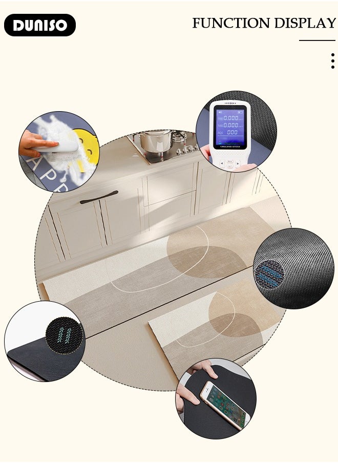 DUNISO 2 PCS  Kitchen Mats and Rugs Set , Non Slip Heavy Duty Standing Mat, Quick Dry Diatom Mud Floor Mat,  Extra Soft and Absorbent Floor Mats for  Kitchen, Bath, Office, Laundry(40*60cm+40*120cm)  - Image 2