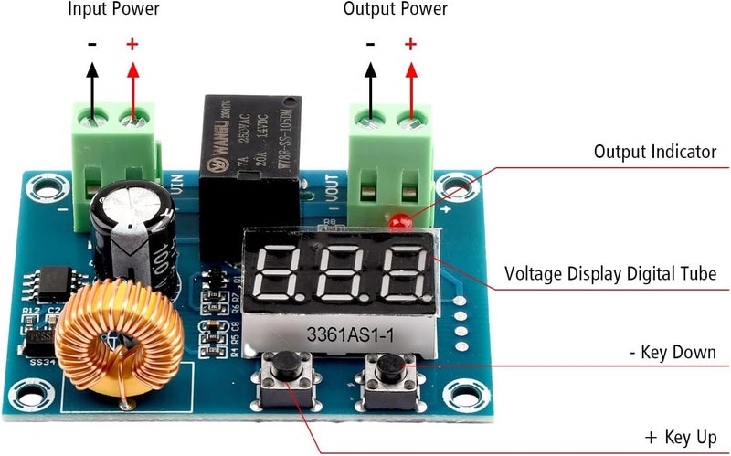 FORIOT 2Pcs XH-M609 Voltage Protection Digital Display Switch Module DC 12V-36V Low Voltage Disconnect Protection Over Discharge Protection Module - Image 4