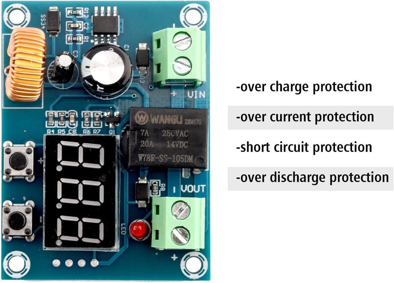 FORIOT 2Pcs XH-M609 Voltage Protection Digital Display Switch Module DC 12V-36V Low Voltage Disconnect Protection Over Discharge Protection Module - Image 3
