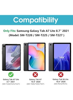 Procases 2 Pack Screen Protector For Galaxy Tab A7 Lite 8.7 Inch 2021 T220 T225 T227 Tempered Glass Screen Film Guard For Galaxy Tab A7 Lite 8.7 Inch 2021 Release Sm T220 Sm T225 Sm T227  - Image 2